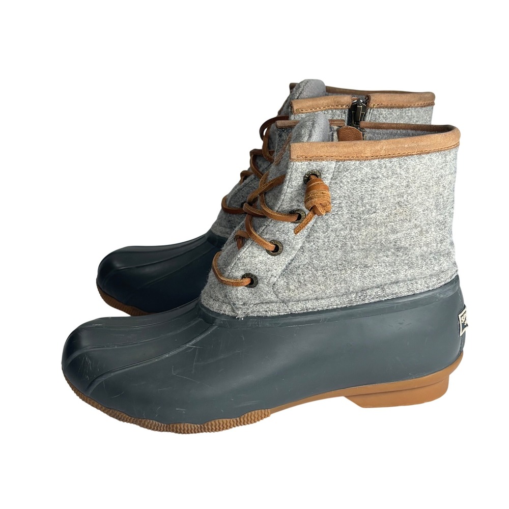Sperry‎ Saltwater Wool Duck Boots Grey Waterproof Thinsulate Womens 6M